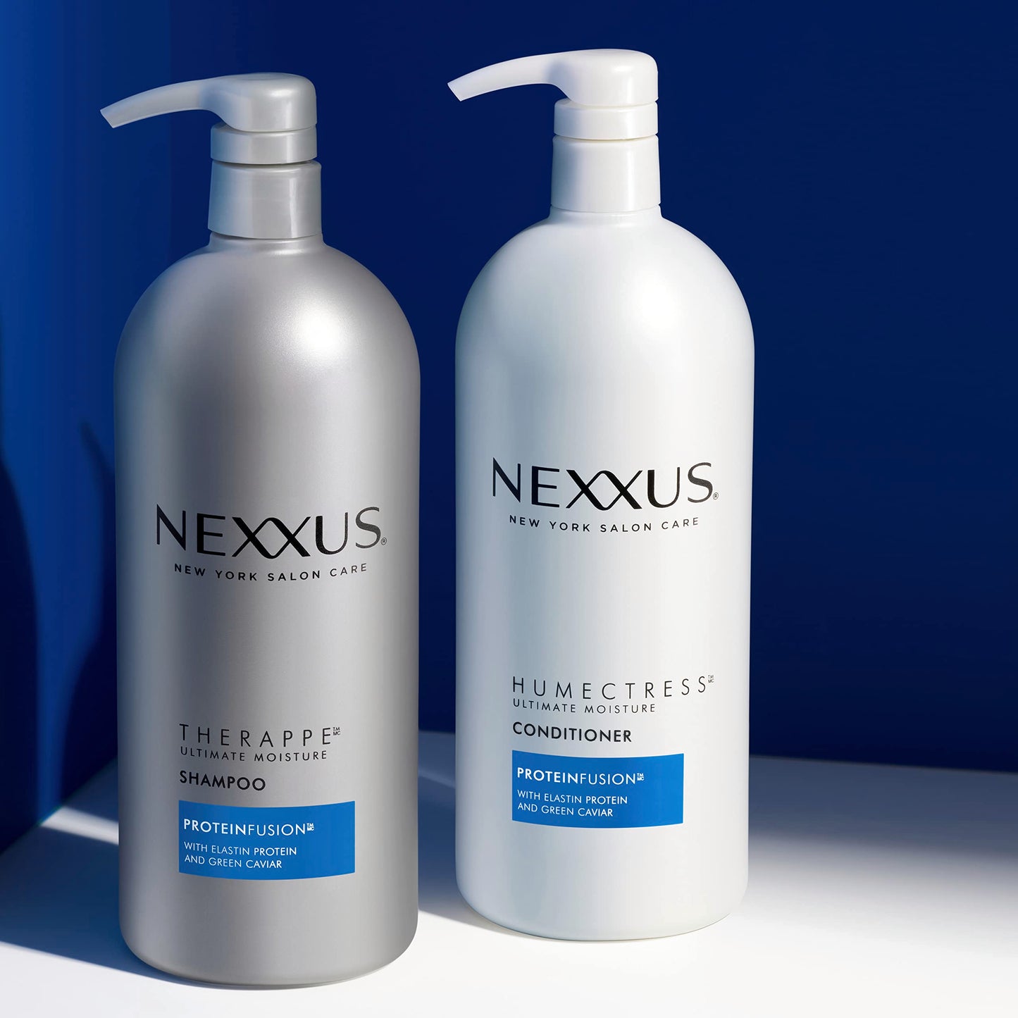 Nexxus Shampoo and Conditioner Therappe Humectress 2 Count for Dry Hair Silicone-Free, Moisturizing Caviar Complex and Elastin Protein for thicker and stronger hair 33.8 oz