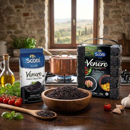 Riso Scotti Black Grain Rice, 2 Pack x 1.1 lb, Product of Italy, Venere, Premium Quality, Wild Ancient Whole Grain Purple Rice, Product of Italy