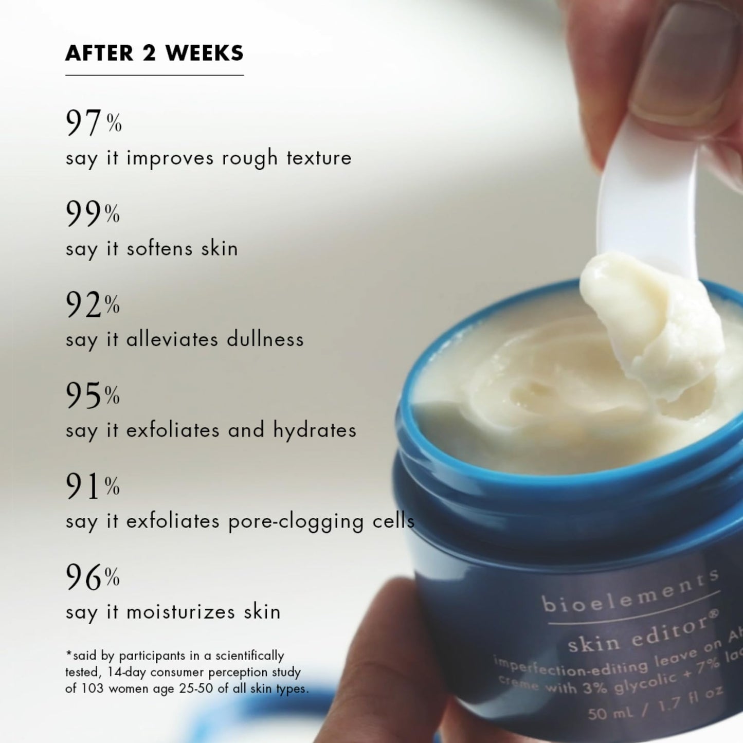 Bioelements Skin Editor - 1.7 fl oz - Leave-On AHA Chemical Face Peel Cream for All Skin Types - With 3% Glycolic Acid & 7% Lactic Acid - Vegan, Gluten Free - Never Tested on Animals