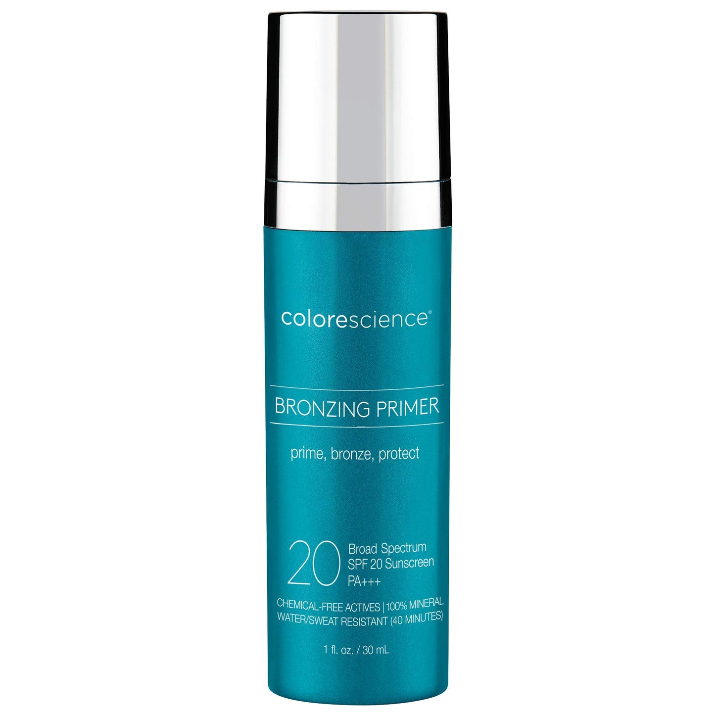Colorescience Bronzing Primer SPF 20, Water Resistant Mineral Sunscreen, Broad Spectrum SPF 20 UVA/UVB Skin Protection, 1 Fl Oz (Pack of 1)