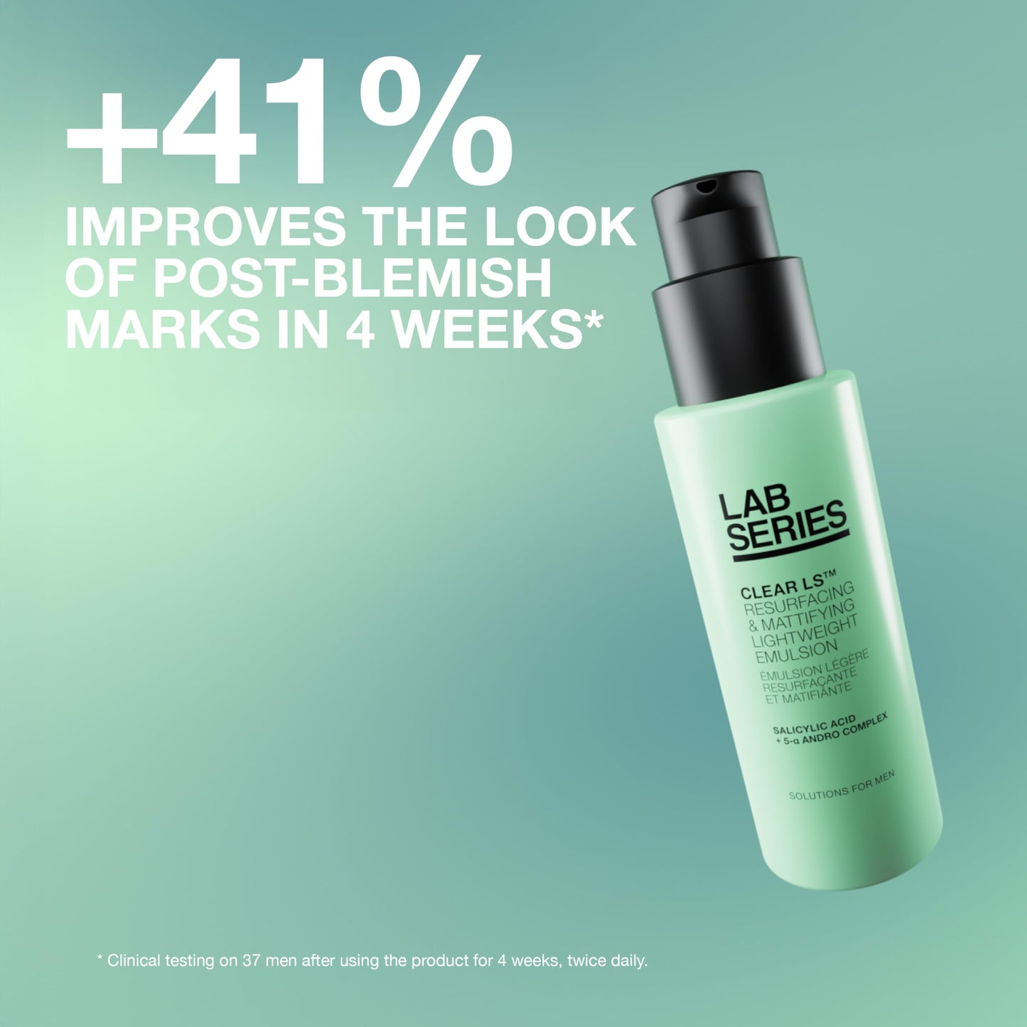Lab Series Men's Clear LS Mattifying Lightweight Moisturizer with Salicylic Acid - Face Emulsion Suitable for Acne Prone Skin - Skin Care for Men - Dermatologist tested, 1.7 Fl Oz