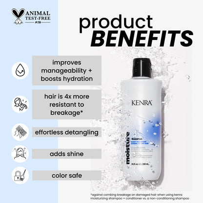 Moisture Shampoo | Boost Hydration | Improve Manageability and Shine | Nourish Dry Hair | Color Safe | Efforless Detangling | Normal to Dry Hair