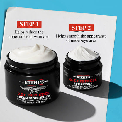 Kiehl's Age Defender Men's Skincare Routine Gift Set, $89 Value, Anti-Aging Kit Including Face Lotion And Eye Cream, Reduces The Appearance Of Dark Circles And Wrinkles, Rejuvinates and Firms Skin