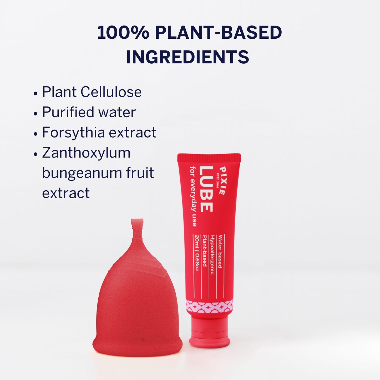 Pixie Menstrual Cup Lube for Feminine Care - Make it Easy to Insert Your Period Cups - All Natural Water Based Lubricant - Very Useful for Menstrual Disc Users (20 ML)