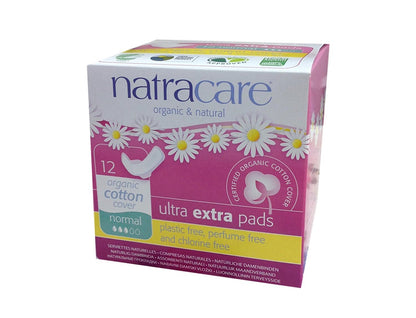 Cool Comfort Pads and Shields Ultra Extra Pads Normal with Wings, 12 Count by Natracare (Pack of 3)