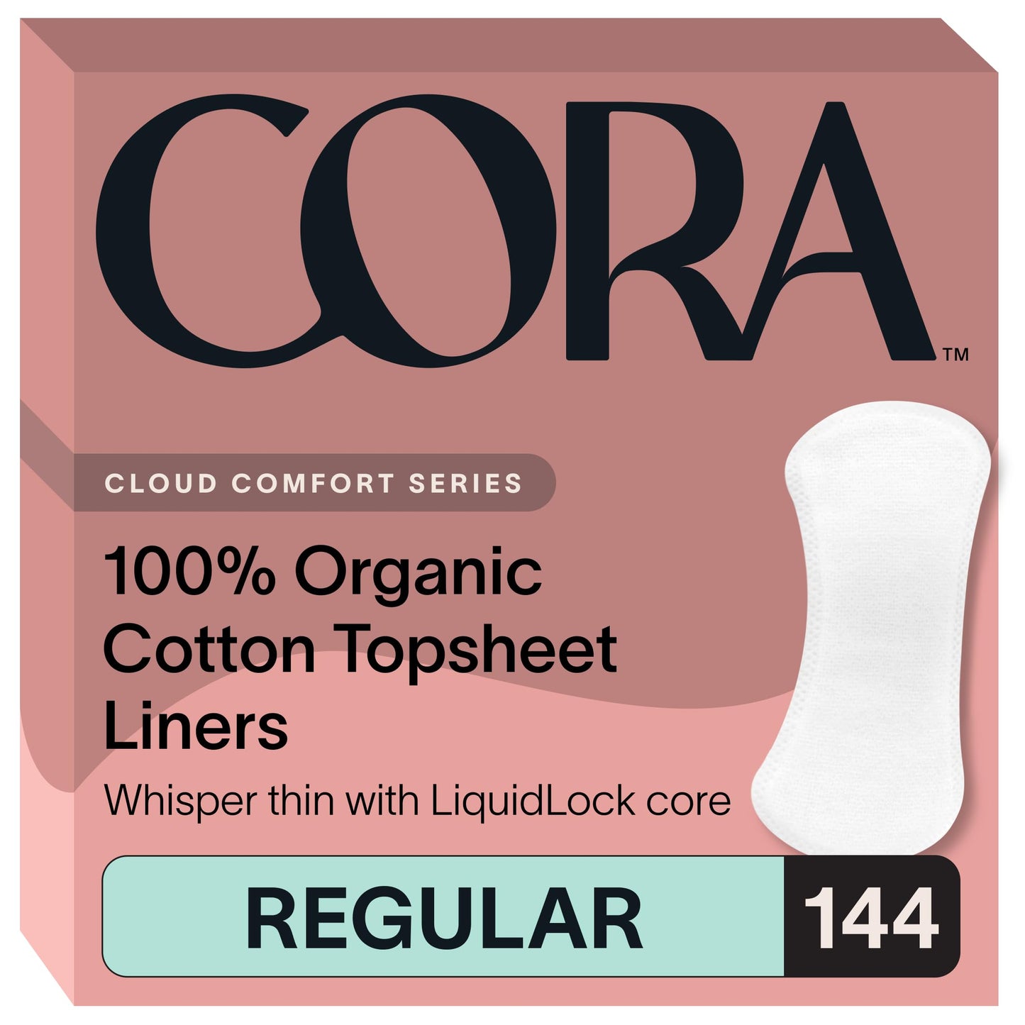 Cora Organic Feminine Care | Applicator Tampon Multipack and Regular No Wings Liners | Ultra-Absorbent, Unscented, Natural, Non-Toxic | 180 Total | Bundle Pack