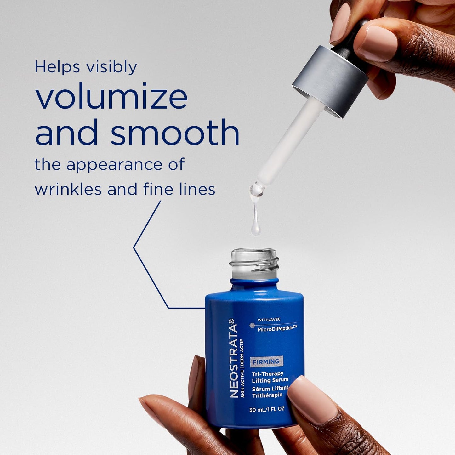 NEOSTRATA Tri-Therapy Lifting Serum, New & Improved Formula, 3D Volumizer, Lifting and Firming Antiaging Serum with Hyaluronic Acid Oil-Free Fragrance-Free, 1 fl. oz.