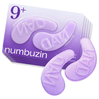 numbuzin No.9 Eye Patches, NAD+ Collagen Gel Eye Masks with Peptides, Caffeine & Niacinamide, Cooling Under Eye Patches for Puffy Eyes & Eyebags, Stocking Stuffers, 5 Pairs (10 Patches)