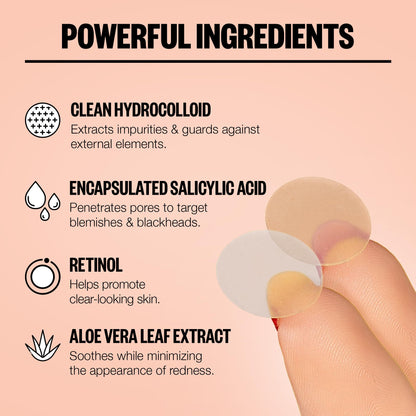 PEACE OUT Acne Day & Night Duo, Invisible Acne Patches for Day + Healing Overnight Acne Treatment, Clear Blemishes Fast with 2% Salicylic Acid, Retinol & Aloe Vera, 20 Dots