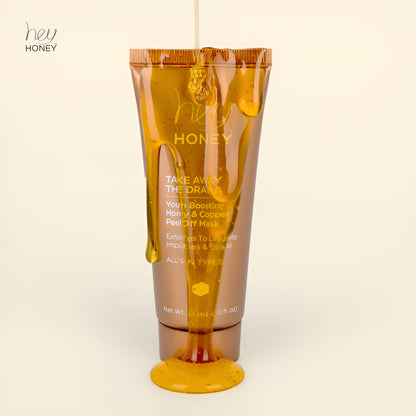 Hey Honey Skincare Copper Peel Off Face Mask with Honey, Propolis & Aloe | Hydrating & Exfoliating Facial Mask for Glowing Skin, Pore Cleansing & Anti-Aging Facial for Dull, Tired Skin 2.2 oz.