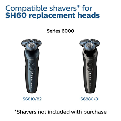 Philips Norelco Genuine SH60/72 Shaving Heads Compatible with Norelco Shaver Series 6000