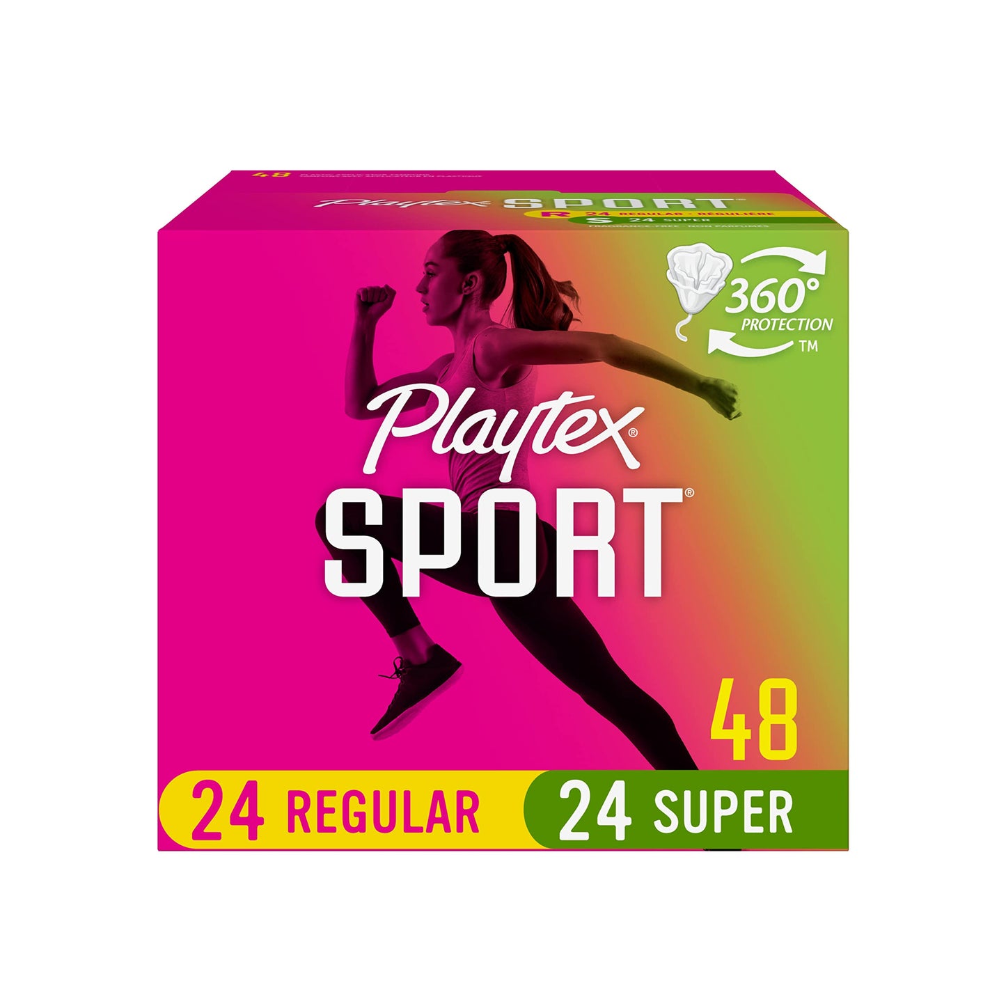 Playtex Sport Tampons, Multipack, Fragrance-Free - 48ct & Carefree Panty Liners, Regular Liners, Wrapped, Unscented, 54ct