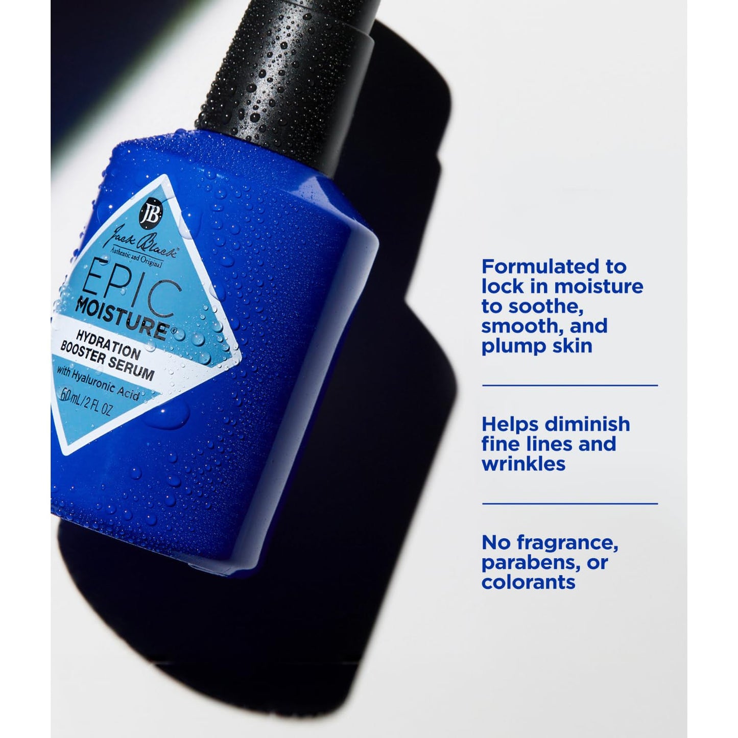 Jack Black Epic Moisture Hydration Booster Serum for Men – Lightweight Men’s Face Moisturizer & Anti-Wrinkle Skin Care, 2 Fl Oz