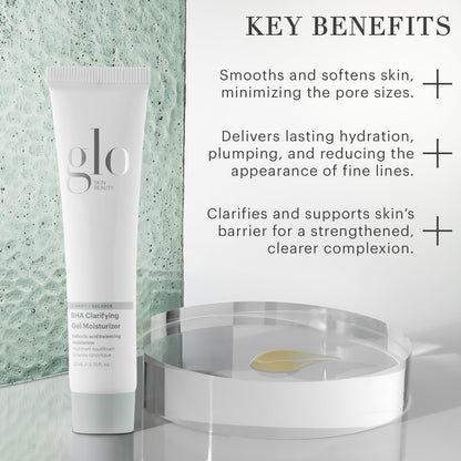 Glo Skin Beauty Clear Skin Hydration Duo Travel Size Skincare Set Includes BHA Clarifying Gel Moisturizer + Microbiome Restoring PM Moisturizer – For Clear Skin On The Go