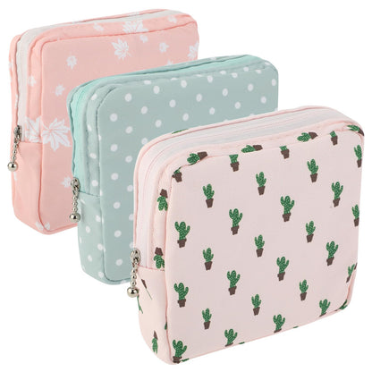 3Pcs Period Bag Sanitary Napkin Storage Bag, Portable Menstrual Cup Pouch Period Bags for Teen Girls, Tampons Holder, Pad Bag, Feminine Care for Purse with Zipper