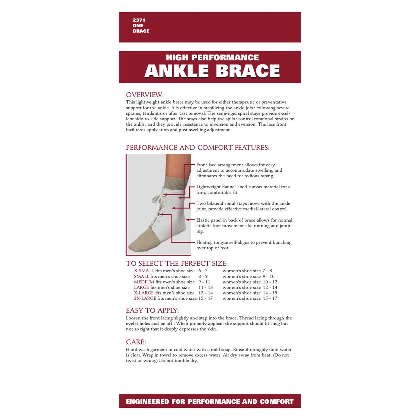 OTC Ankle Brace, Canvas Lace-Up, Semi-Rigid Spiral Stays