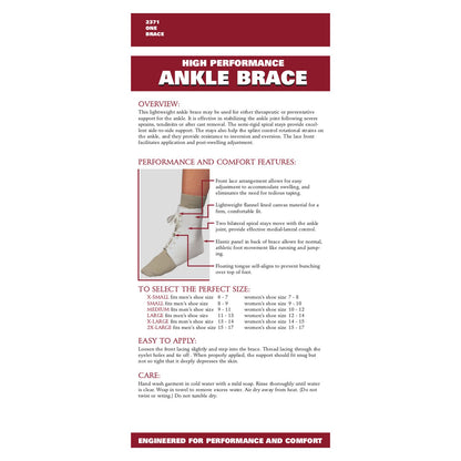 OTC Ankle Brace, Canvas Lace-Up, Semi-Rigid Spiral Stays