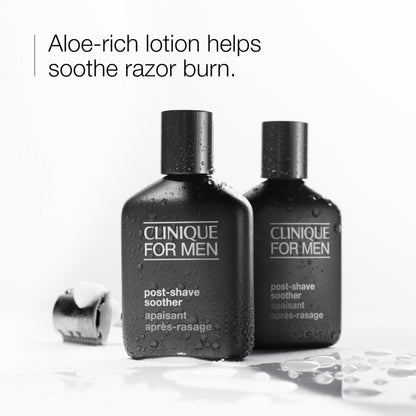 Clinique For Men Post-Shave Soother Face Lotion With Aloe Vera | Hydrating + Soothes Razor Burn | Aftershave For Men, 2.5 Fl Oz