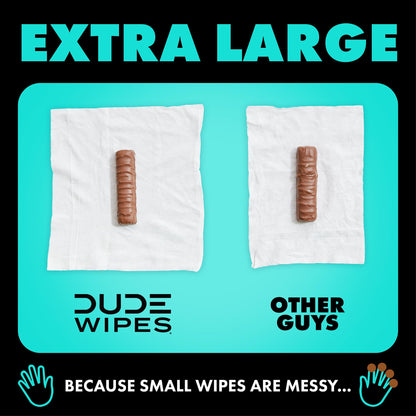 DUDE Wipes Mint Chill Flushable Wipes - Extra-Large Adult Wet Wipes - 6 Pack (288 Count) - Infused with Tea Tree Oil, Vitamin E, and Aloe - Septic and Sewer Safe