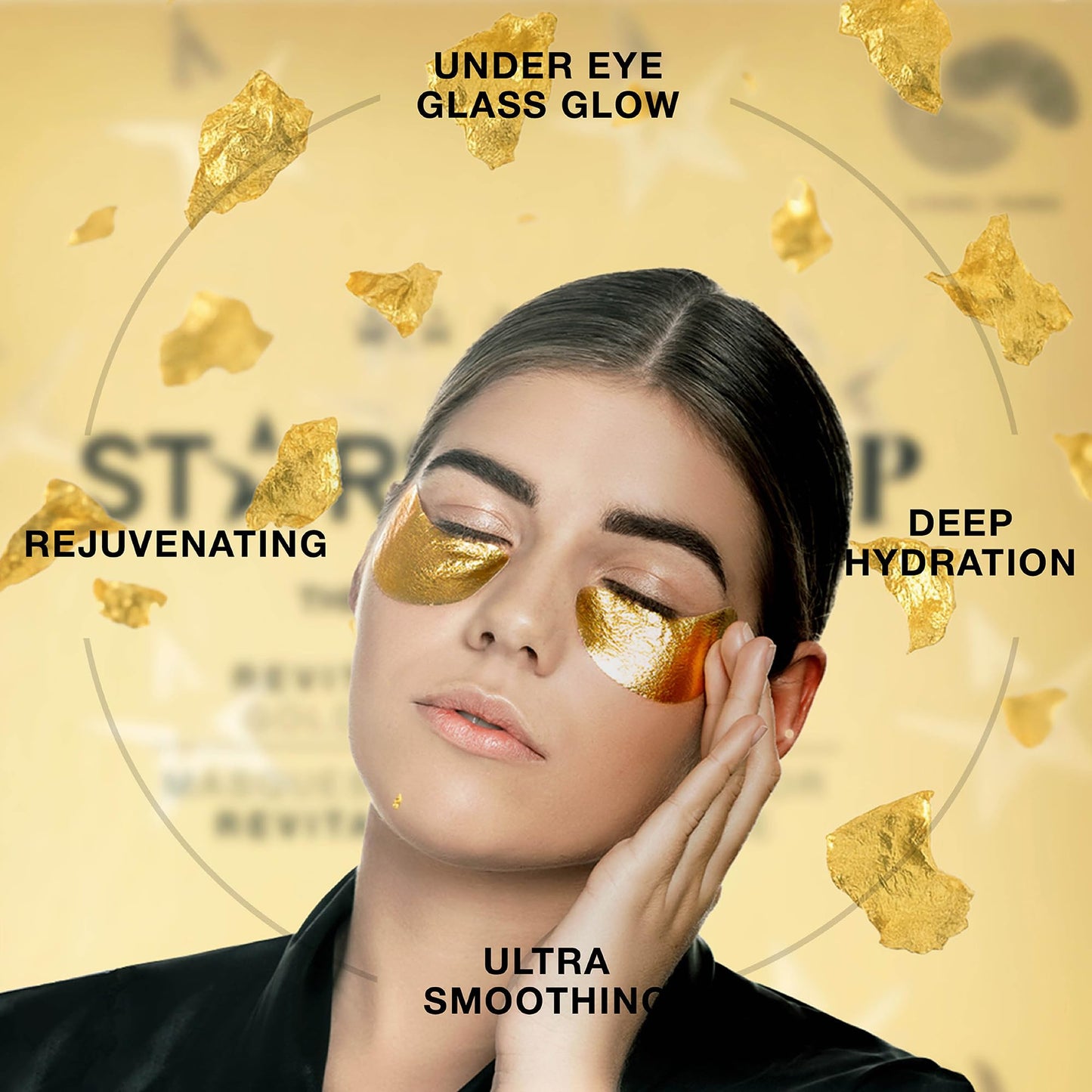STARSKIN VIP Gold Mask Eye 5 Pack, Gold Undereye Mask Patches, Eye Masks for Puffy Eyes and Wrinkles, Revitalizing and Hydrating Eye Patches, For Dark Circles Under Eye Treatment, Korean Skincare