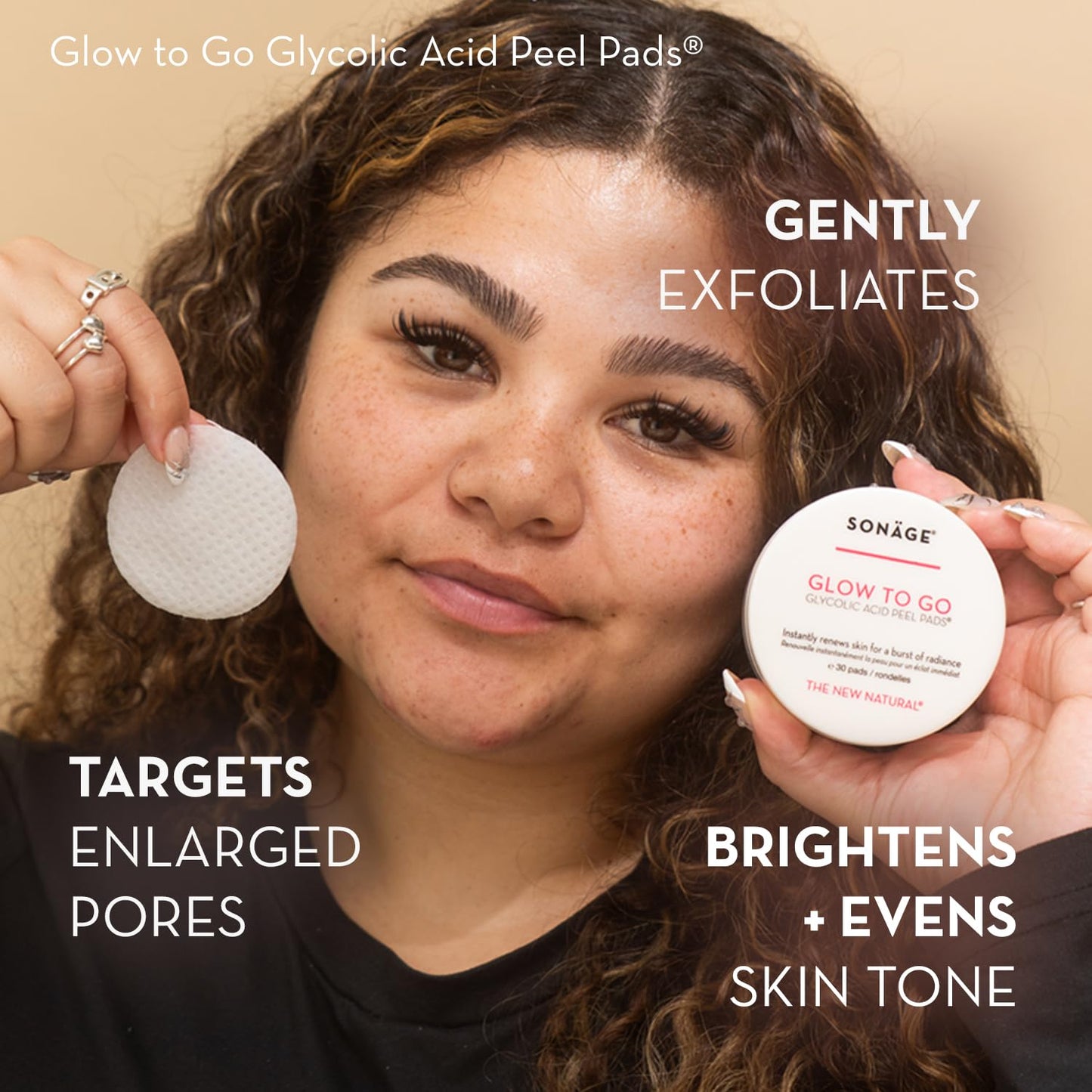 Sonage Glow To Go Glycolic Acid Peel Pads For Face & Body, Professional Strength Exfoliation and Resurfacing AHA Pads That Helps Even Skin Tone, Pore Size, Brighten & Smooths Complexion