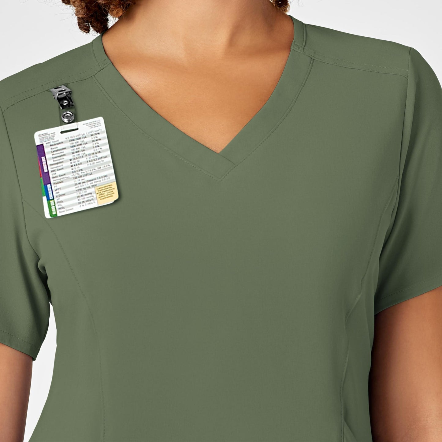 WonderWink Renew Women's V-Neck Scrub Top, Olive, XL