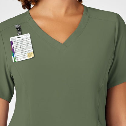 WonderWink Renew Women's V-Neck Scrub Top, Olive, XL