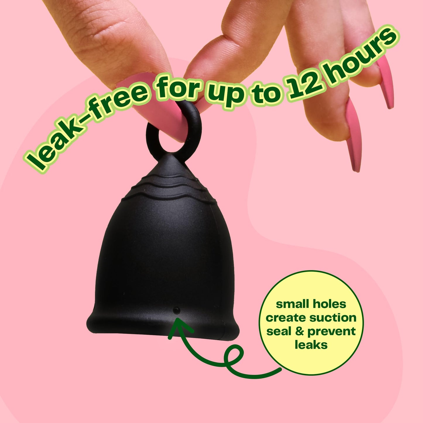 Viv for Your V Large Premium Menstrual Cups for Heavy Flow, Pull Tab Ring Stem Easy Removal, Soft Tampon Alternative, Comfortable 12 Hour Wear, Medical-Grade Silicone Reusable Period Cup