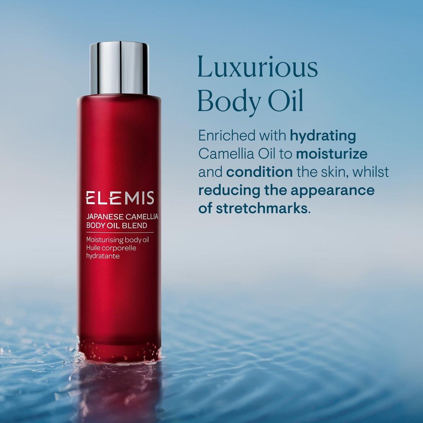 ELEMIS Japanese Camellia Body Oil Blend | Luxuriously Lightweight Body Oil Nourishes, Conditions, and Softens Stretch Marks and Postpartum Skin | 100 mL