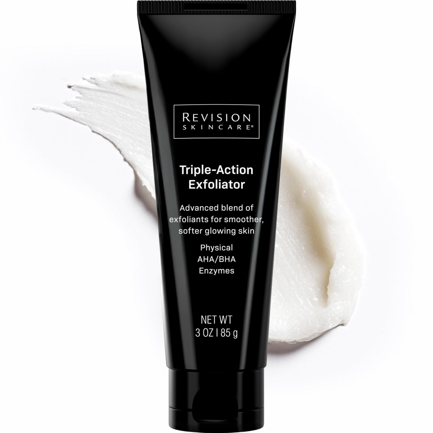 Revision Skincare Triple-Action Exfoliator, Clinical Face Exfoliator with Physical, Chemical and Enzymatic Exfoliation, AHA, BHA and Salicylic Acid to Polish Skin and Improve Texture