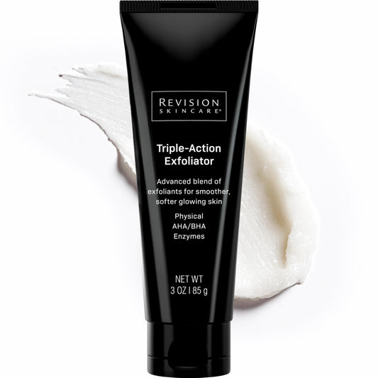 Revision Skincare Triple-Action Exfoliator, Clinical Face Exfoliator with Physical, Chemical and Enzymatic Exfoliation, AHA, BHA and Salicylic Acid to Polish Skin and Improve Texture