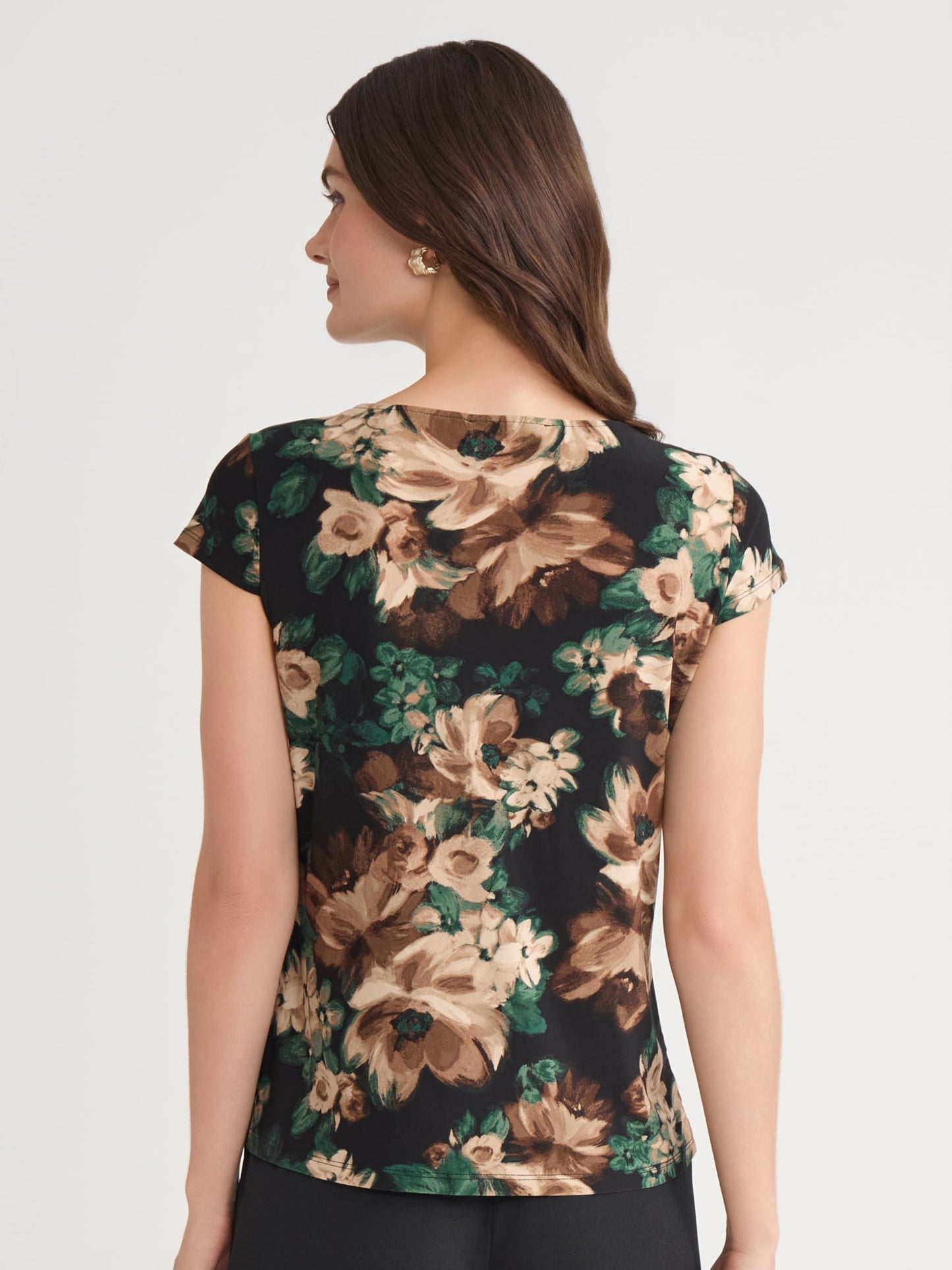Kasper Women's Cap Sleeve, Cowl-Neck Top