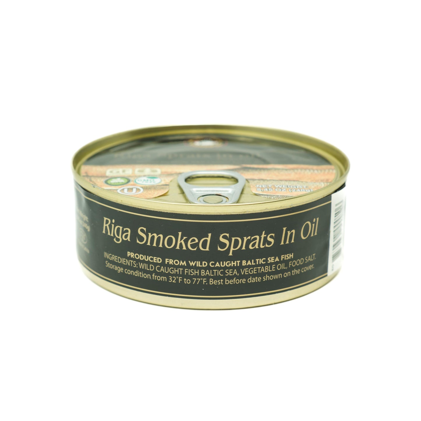 Grilled Catch Smoked Brisling Sardines in Oil - Riga Sprats, Large 8.45 oz Tin, Gourmet Sprotten, Wild-Caught, BPA-Free Tinned Fish, Rich in Omega-3, Vitamin D & A, Keto Friendly, No Preservatives