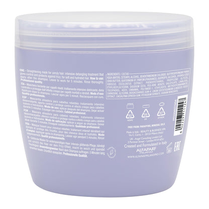Alfaparf Milano Semi Di Lino Smooth Mask for Frizzy and Rebel Hair - Intensive Detangling Hair Treatment - Controls Frizz - Straightens and Hydrates Unruly Hair