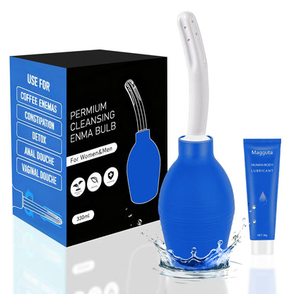 Anal Douche Enema Kit - 310ML Enema Bulb Douches for Men and Women, Shower Enema Bulb Cleaner Wash Flusher System,Douche Ideal for Daily Care & Travel(Blue)