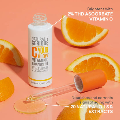 Naturally Serious | C Your Glow Vitamin C Radiance Oil, Vitamin C Oil For Face, Brightening Facial Oil, Skincare For Glowy Skin, Vegan Skincare, Cruelty-Free Skincare