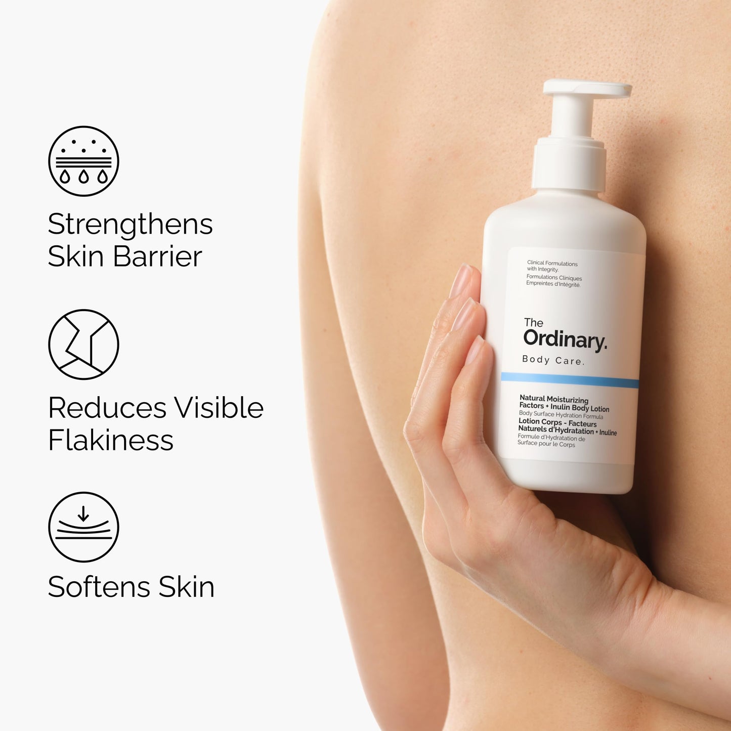 The Ordinary Natural Moisturizing Factors + Inulin Body Lotion, Lightweight Hydration for All-Day Moisture & Skin Barrier Support, Accepted by the National Eczema Association, 8.1 Fl Oz