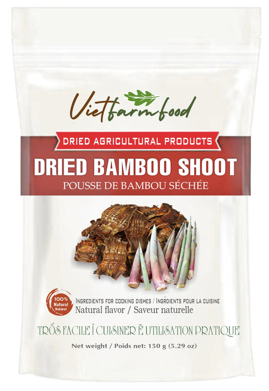 DRIED FOREST BAMBOO SHOOT 5.29 Oz (150g) VIETFARMFOOD: Dried agricultural product with pure natural flavor. Used as cooking ingredients to prepare delicious, nutritious dishes, suitable for vegetarian
