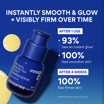 innisfree Green Tea Retinol PDRN Firming Serum - Vegan Korean Skincare for Fine Lines and Smoothing Skin Texture, Available in Gift Set