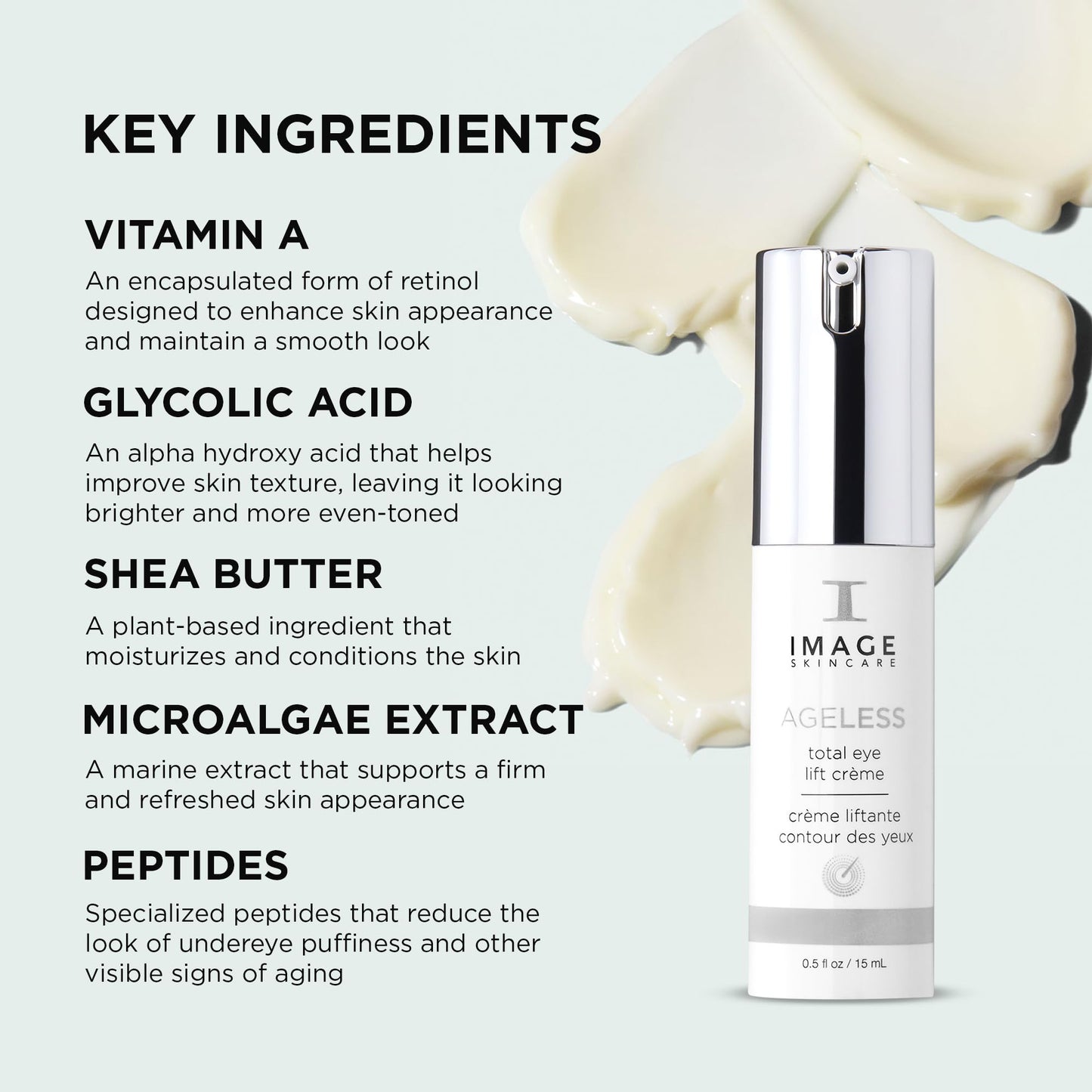 IMAGE Skincare, AGELESS Total Eye Lift Crème, Under Eye Circle, Bags and Wrinkle Rescue, 0.5 fl oz