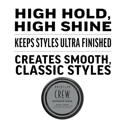 AMERICAN CREW Men's Grooming Cream,Like Hair Gel with High Hold & High Shine,3 oz,(Pack of 2)