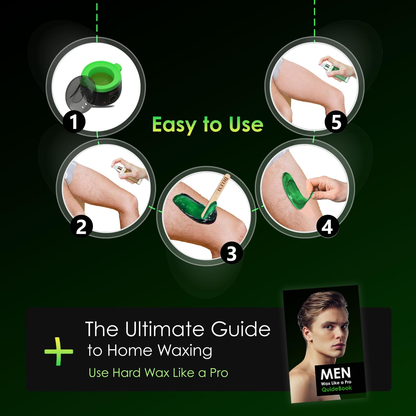 Men’s Waxing Kit for Coarse Back & Chest Hair – New Heavy-Duty Edition – Home Waxing System for Couples & Male Grooming – Includes Analog Warmer & Precision Tools for Beard & Brows