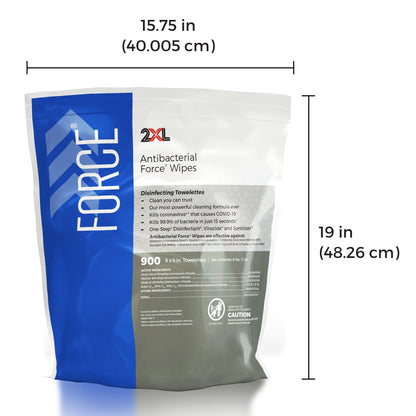 2XL Antibacterial Force Disinfecting Wipes – Bucket Refill Cleaning Wipe, 6" x 8", White – EPA Registered