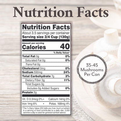 Roland Foods Whole Medium Large Button Mushrooms, Specialty Imported Food, 16 Ounce Can, Pack of 4