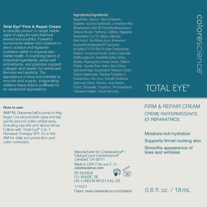 Colorescience Total Eye Firm & Repair Cream, .6 fl. oz.