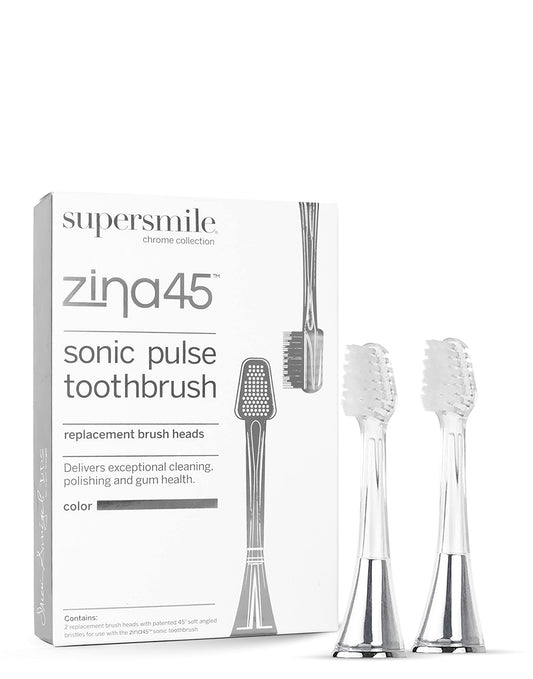 Supersmile Zina45 Replacement Brush Heads for Sonic Pulse Toothbrush