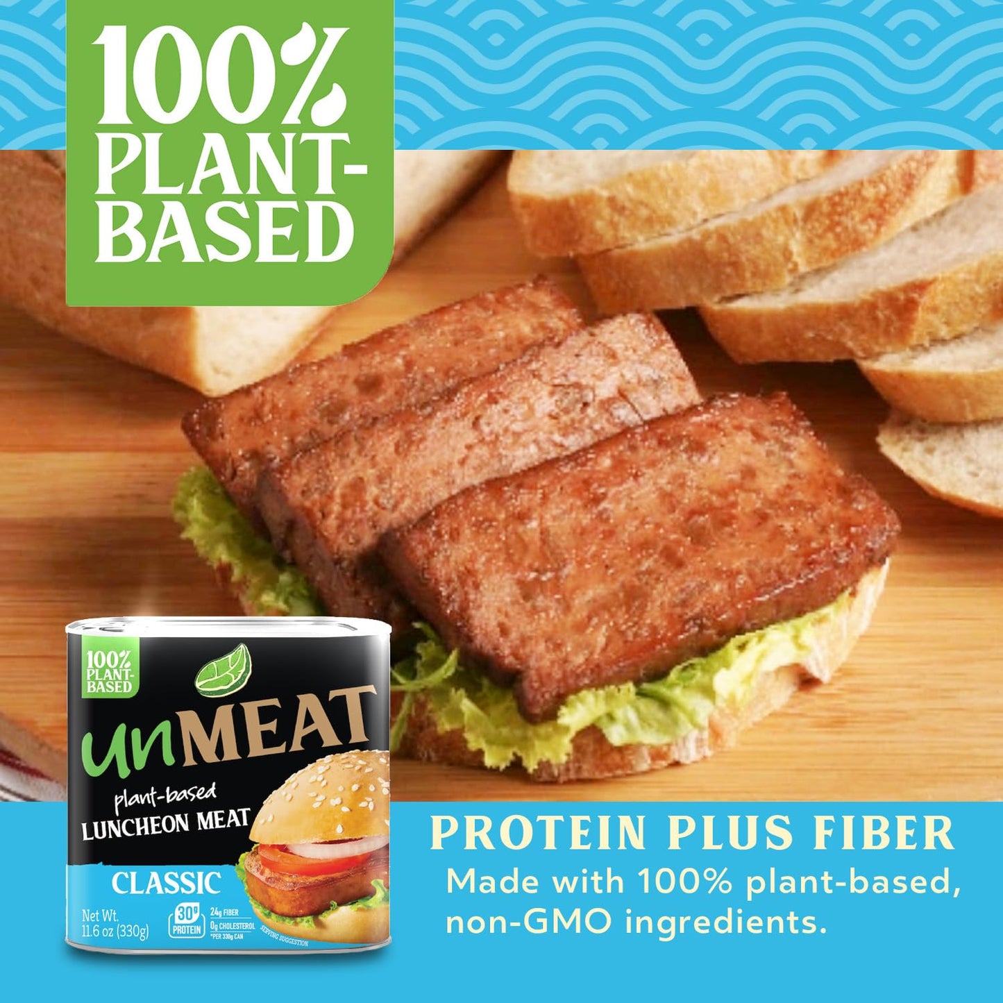 unMEAT Plant Based Meat | Easy to Prepare Plant Based Protein | Vegan Meat with Less Calories, Luncheon Meat Style, (Pack of 12)