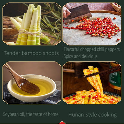 Bamboo Shoots-Spicy Bamboo Shoot Strips - 280g Can, Chinese Food, Can Be Served With Rice/Noodles (Spicy).