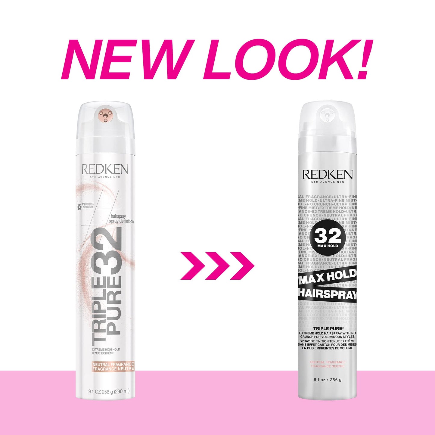 Redken Triple Pure 32 Extreme High Hold Hairspray For All Hair Types, Anti Frizz and Neutral Fragrance