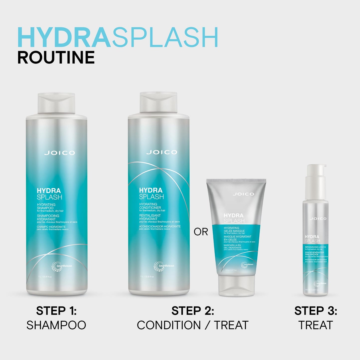 Joico HydraSplash Hydrating Shampoo | For Fine, Medium, Dry Hair | Replenish Moisture | Add Hydration & Softness | With Sea Kelp & Coconut Water